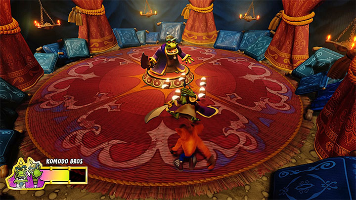 This battle is divided into two phases that occur in turns - Crash Bandicoot N. Sane Trilogy: Komodo Brothers Boss Fights 2 - Crash Bandicoot N. Sane Trilogy: Crash Bandicoot 2 - Crash Bandicoot N. Sane Trilogy Game Guide