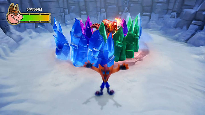 You can use to your advantage the fact that Dingodile smashes the crystals - Crash Bandicoot N. Sane Trilogy: Dingodile Boss fights 3 Warped - Crash Bandicoot N. Sane Trilogy: Crash Bandicoot 3 Warped - Crash Bandicoot N. Sane Trilogy Game Guide