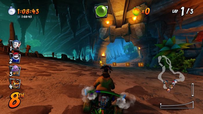 In order to get the letter T you need to jump off the ramp and catch it on the fly at the place shown in the picture - CTR Mode - Crash Team Racing in Crash Team Racing Nitro-Fueled - Game modes - Crash Team Racing Nitro-Fueled Guide