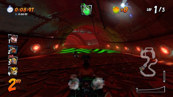 The R letter is in the gutter, catching it is not a problem - CTR Mode - Crash Team Racing in Crash Team Racing Nitro-Fueled - Game modes - Crash Team Racing Nitro-Fueled Guide