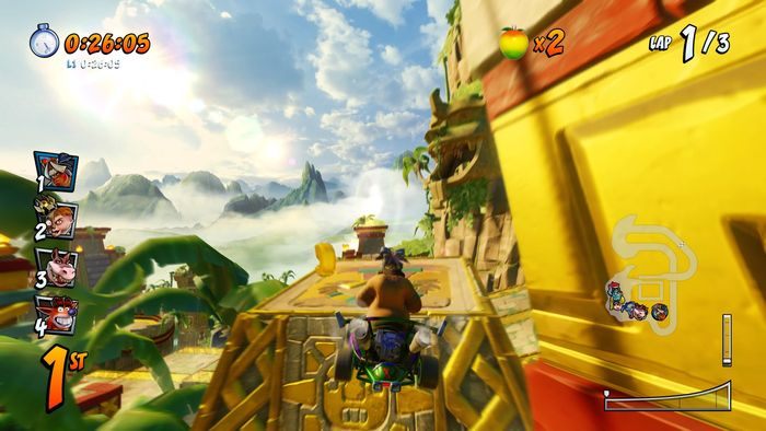 The letter T is in the second shortcut, jump up and catch it in flight - CTR Mode - Crash Team Racing in Crash Team Racing Nitro-Fueled - Game modes - Crash Team Racing Nitro-Fueled Guide