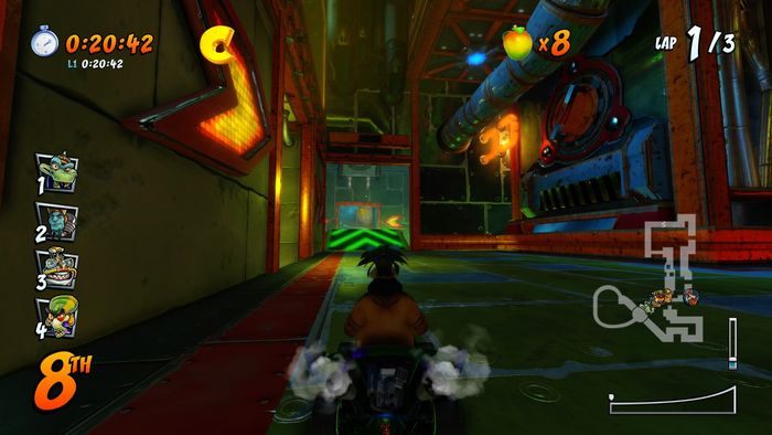 The letter T is behind the last ramp - CTR Mode - Crash Team Racing in Crash Team Racing Nitro-Fueled - Game modes - Crash Team Racing Nitro-Fueled Guide