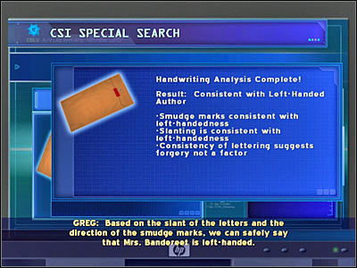 1 - Case 4 - part 9 - Case 4 - In Your Eyes - Crime Scene Investigation: Hard Evidence - Game Guide and Walkthrough