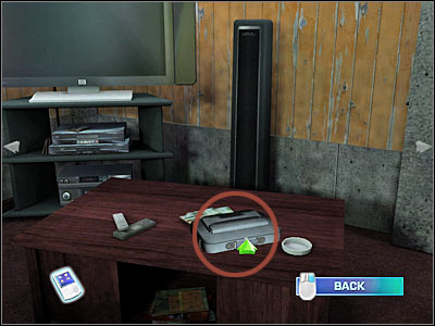 There's also a cardboard box on your right - Case 5 - part 3 - Case 5 - The Peacemaker - Crime Scene Investigation: Hard Evidence - Game Guide and Walkthrough