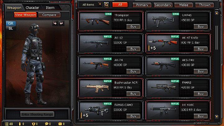If you want to buy additional weapons for your collection, you have to access the in-game shop - Gear in CrossFire | Gameplay - Gameplay - CrossFire Game Guide