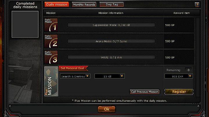 Each day, you receive three randomly-generated special missions and a single plus mission that can be customized - Special missions in CrossFire | Gameplay - Gameplay - CrossFire Game Guide