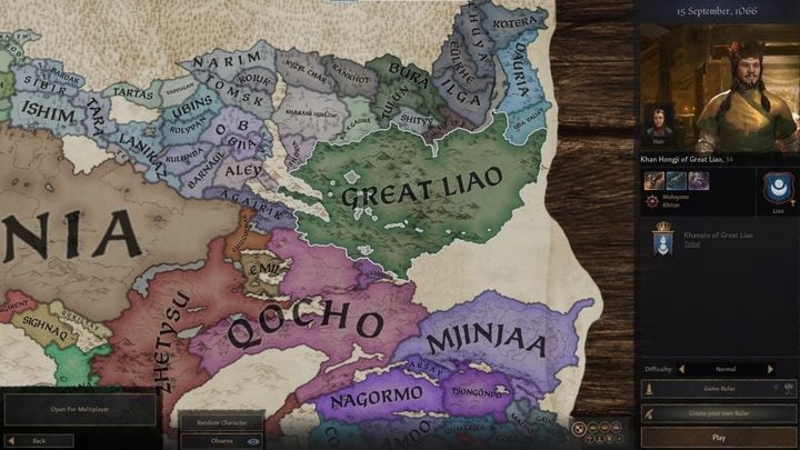 Start date: 1066, difficulty: medium - playing as the Liao dynasty is probably the fastest way to create the Mongol Empire - Crusader Kings 3: Interesting starting locations - Basics - Crusader Kings 3 Guide