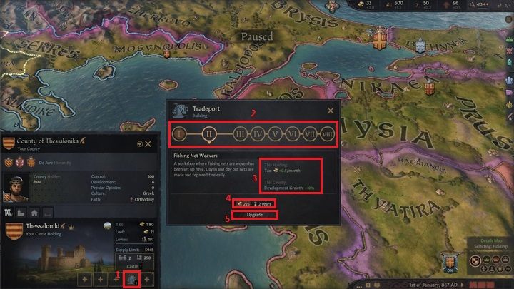Most of the buildings in the game can be upgraded - Crusader Kings 3: Gold and buildings - Kingdom management - Crusader Kings 3 Guide