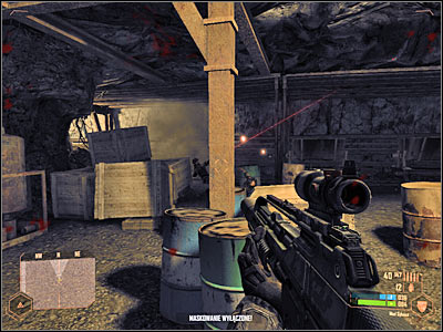 It's extremely important that you activate your cloaking device here, because you're probably going to be surprised by three new soldiers - Finding the loading terminal I - Mission 5: Below the Thunder - Crysis Warhead - Game Guide and Walkthrough