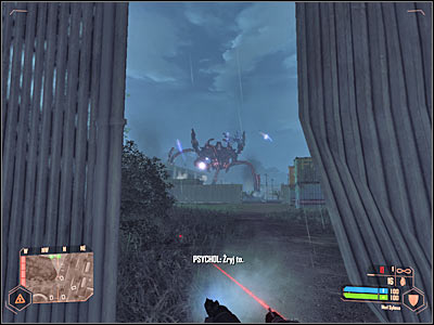 Start moving towards the exosuit, however you must be extremely careful here - Destroying the exosuit - Mission 7: All the Fury - Crysis Warhead - Game Guide and Walkthrough