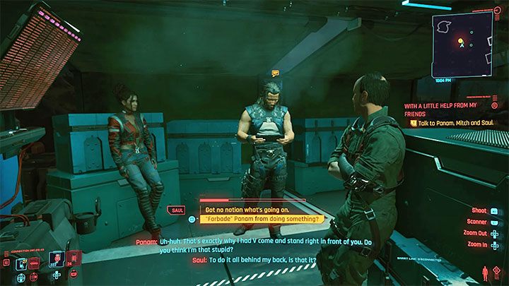 The second quest related to Panam is With a Little Help From My Friends, in which you have to keep an eye on Saul while he is visiting two in-game locations - Cyberpunk 2077: Panam Palmer - romances/sex - Cyberpunk 2077: Romances - Cyberpunk 2077 Guide
