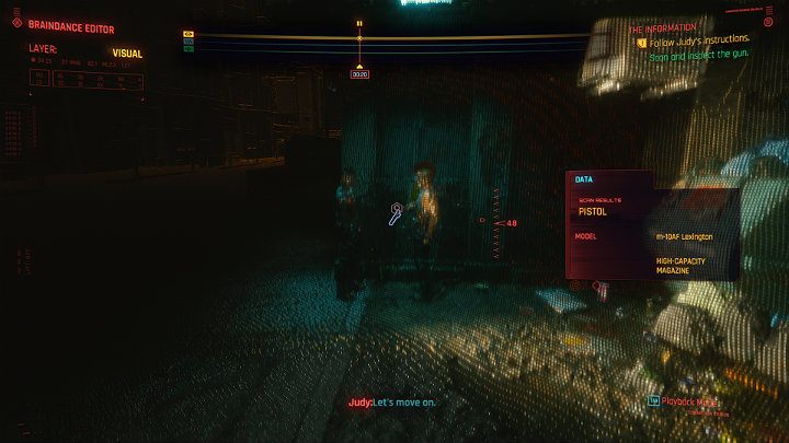 At this point you will go through a short tutorial from the braindance editor based on a sample recording - Cyberpunk 2077: The Information walkthrough - Cyberpunk 2077: Act 1 Main Missions - Cyberpunk 2077 Guide