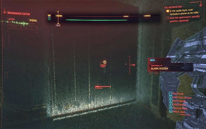 Resume the recording, but stop it again after a while - Cyberpunk 2077: The Information walkthrough - Cyberpunk 2077: Act 1 Main Missions - Cyberpunk 2077 Guide