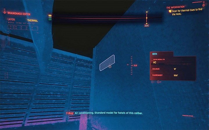 You will unlock the thermal layer and start using it immediately - Cyberpunk 2077: The Information walkthrough - Cyberpunk 2077: Act 1 Main Missions - Cyberpunk 2077 Guide