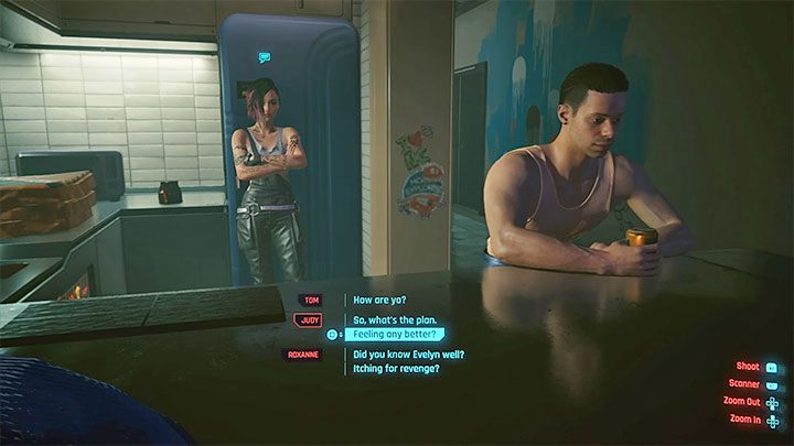 Apart from Judy, Tom and Roxanne will be in the apartment - Cyberpunk 2077: Talkin Bout a Revolution walkthrough - Cyberpunk 2077: Storyline quests - Cyberpunk 2077 Guide