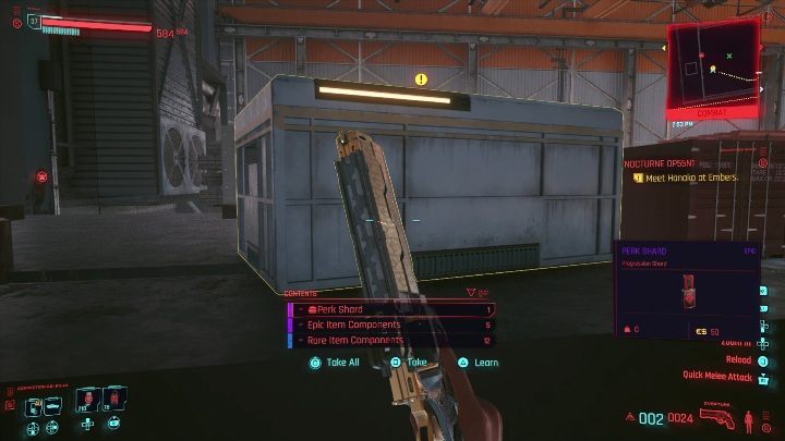 Hiding place: the shard can be found in the warehouse - Cyberpunk 2077: All Perk shards - Cyberpunk 2077: Secrets & Collectibles - Cyberpunk 2077 Guide