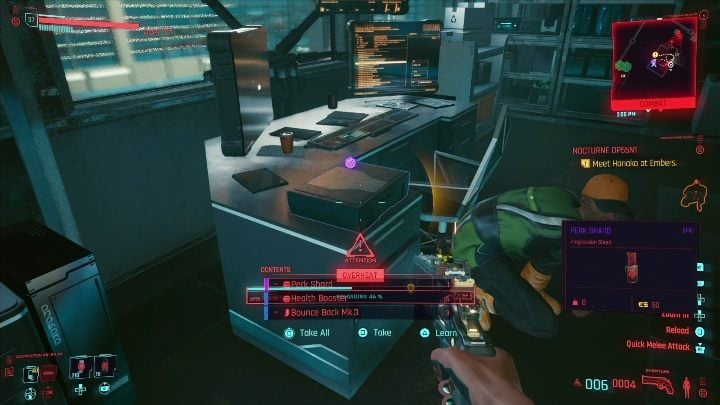 Hiding place: when you reach the guarded area, immediately turn right - Cyberpunk 2077: All Perk shards - Cyberpunk 2077: Secrets & Collectibles - Cyberpunk 2077 Guide