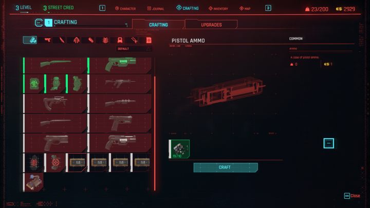 You can craft your own ammunition without major problems - Cyberpunk 2077: How to get ammunition? - Cyberpunk 2077: Combat, stealth and hacking - Cyberpunk 2077 Guide