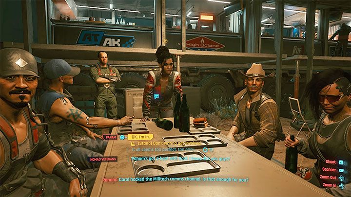 After Saul leaves, talk to Panama about the basilisk - Cyberpunk 2077: With a Little Help from My Friends (Panam) - walkthrough - Cyberpunk 2077: Storyline quests - Cyberpunk 2077 Guide