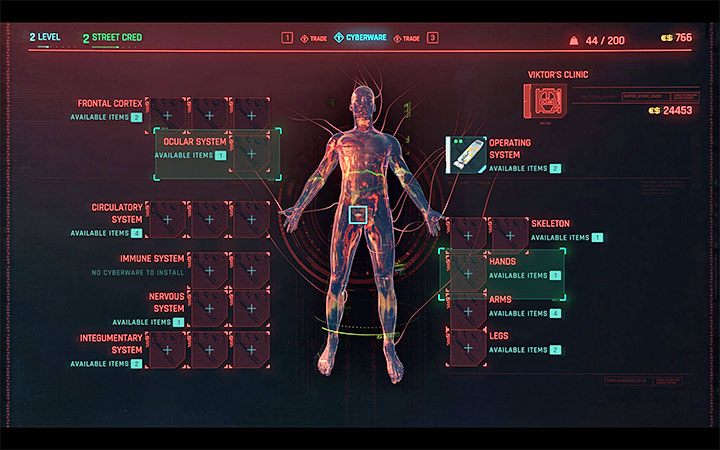 Cyberware is a different kind of cyber-enhancement - the character can become stronger and gain a variety of new features - for example, it can allow you to use unique firearms, advanced blades for close combat, to scan your opponents, or perform long jumps - Cyberpunk 2077: How character development works? - Cyberpunk 2077: V - main character - Cyberpunk 2077 Guide