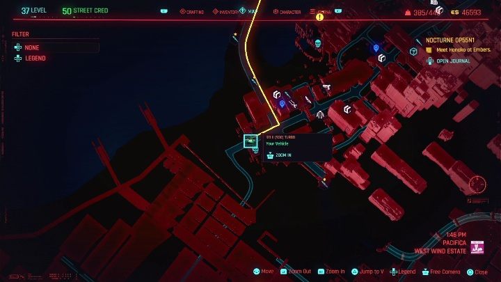 Unlock method: discovering the activity on the map - Cyberpunk 2077: Pacifica, NCPD Scanner Hustles - Map, Walkthrough - Cyberpunk 2077: NCPD Scanner Hustles - Cyberpunk 2077 Guide