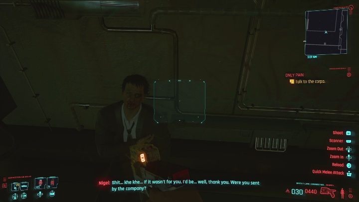 Your task is to defeat your opponents and revive Nigel - Cyberpunk 2077: Only Pain walkthrough - Cyberpunk 2077: Exploration Side missions - Cyberpunk 2077 Guide