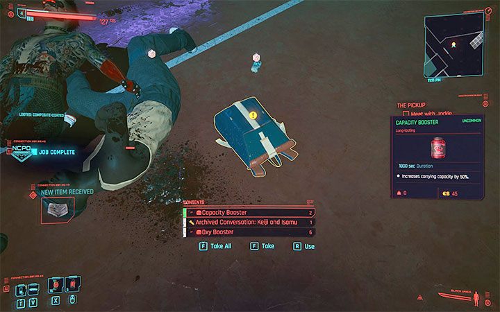 Another way to temporarily increase the capacity limit is to use the Capacity Booster - Cyberpunk 2077: How to increase weight capacity? - Cyberpunk 2077: V - main character - Cyberpunk 2077 Guide