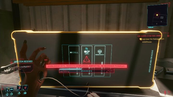 Objective: Recording on the computer - Cyberpunk 2077: Thievery, Watson - gigs walkthrough, list - Cyberpunk 2077: Watson - Cyberpunk 2077 Guide