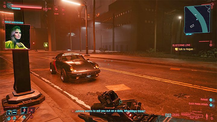 How to start the quest: You must first take care of a side job Chippin' In, which becomes available late in the campaign - Cyberpunk 2077: Blistering Love (Rogue, Johnny) - walkthrough - Cyberpunk 2077: Storyline quests - Cyberpunk 2077 Guide