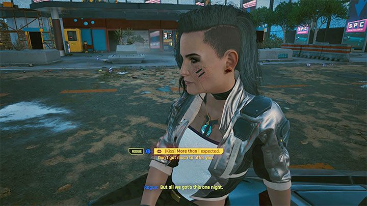 A romantic scene will play with you and Rogue watching a movie - Cyberpunk 2077: Blistering Love (Rogue, Johnny) - walkthrough - Cyberpunk 2077: Storyline quests - Cyberpunk 2077 Guide