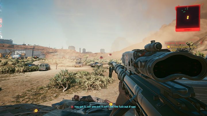 Panam will take care of the repair of the Basilisk, and you have to cover the vehicle during this time - Cyberpunk 2077: Forward to Death - walkthrough - Cyberpunk 2077: Act 3 - Cyberpunk 2077 Guide