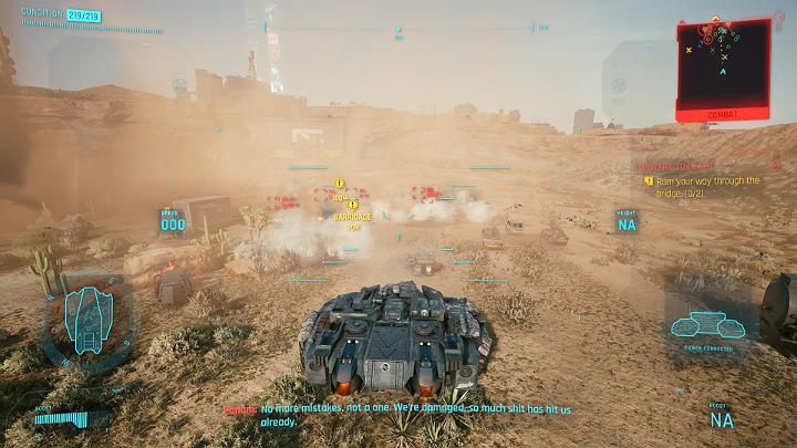 A little further on you'll find yourself facing a large enemy unit - Cyberpunk 2077: Forward to Death - walkthrough - Cyberpunk 2077: Act 3 - Cyberpunk 2077 Guide