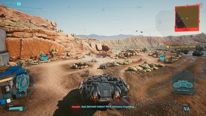 While you were fighting the enemy troops, Panama managed to launch the Baislisk - Cyberpunk 2077: Forward to Death - walkthrough - Cyberpunk 2077: Act 3 - Cyberpunk 2077 Guide