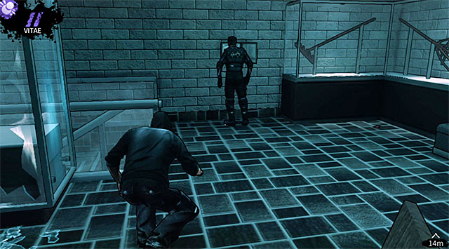 A single guard on the upper balcony - Harding Museum - first medieval exhibit - Chapter 1 - DARK - Game Guide and Walkthrough