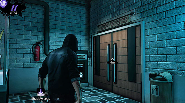 The exit from the first part of the exhibit is located in a corner to the left of the stairs youve used to get to the ground floor and you can see it on the screen above - Harding Museum - first medieval exhibit - Chapter 1 - DARK - Game Guide and Walkthrough