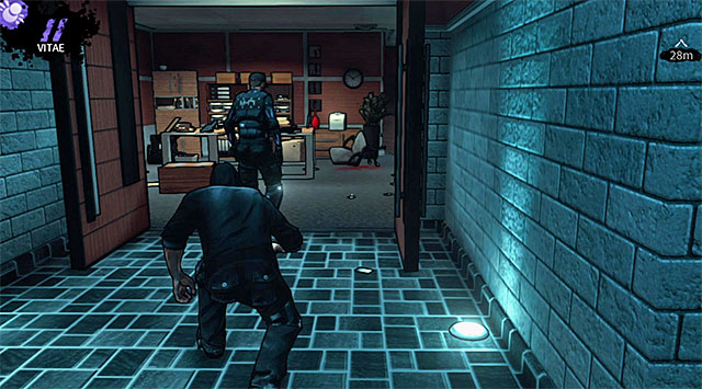 Move away to one of the previous corridors, because enemy soldiers will soon leave the room and one of them will start moving your way - Harding Museum - first medieval exhibit - Chapter 1 - DARK - Game Guide and Walkthrough