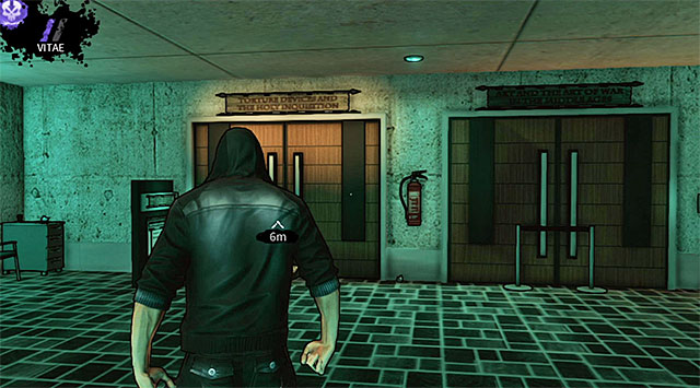 You can leave the second exhibit right away using the door seen on the screen above - Harding Museum - second medieval exhibit - Chapter 1 - DARK - Game Guide and Walkthrough