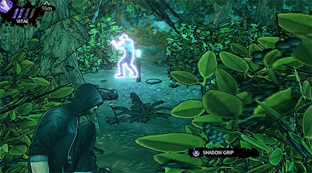 QUICKLY take cover behind a tree seen on the screen above, because one of the guards will arrive here very soon alarmed with the sabotage youve just performed - Geoforge - Vlads hunting grounds - Chapter 2 - DARK - Game Guide and Walkthrough