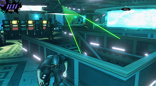 Continue moving counterclockwise and remember to often rely on Vampire Vision to check current positions of nearby guards and to find out where theyre heading - Atlantis - main area (before releasing the gas) - Chapter 3 - DARK - Game Guide and Walkthrough