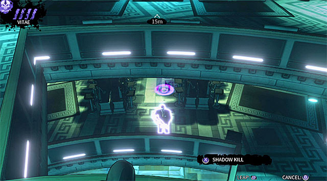 If youve fully developed your Shadow Leap ability then you may consider a risky attempt of teleporting as close to the exit from the main area of the club as possible - Atlantis - main area (after releasing the gas) - Chapter 3 - DARK - Game Guide and Walkthrough