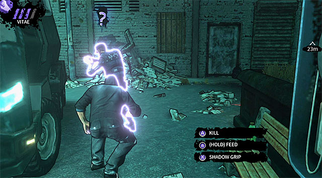 The next guard on your hit list should be the one patrolling the area between the truck and the entrance to the first courtyard - The Hole - first courtyard - Chapter 4 - DARK - Game Guide and Walkthrough