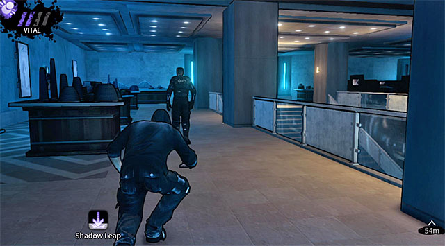 Another opponent from the upper balconies - Cryogenic - lobby (after hunters arrival) - Chapter 5 - DARK - Game Guide and Walkthrough