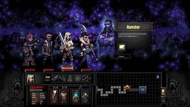 For the several first minutes, you will be talking to Ancestor. - Darkest Dungeon: Hell is in the Heart - Darkest Dungeon: Walkthrough - Darkest Dungeon location - Darkest Dungeon Game Guide & Walkthrough