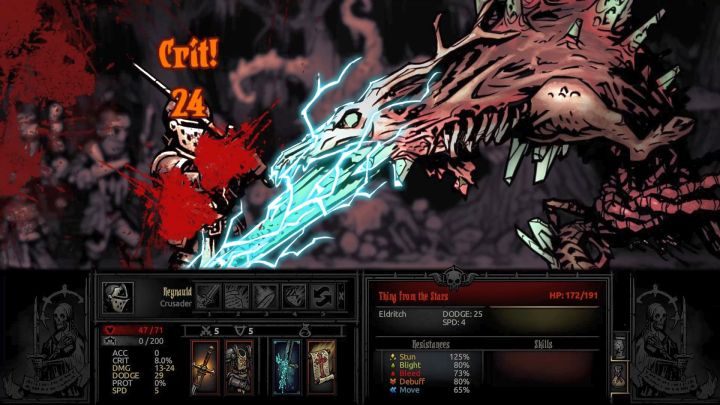 The boss packs a hell of a punch in the second stage. - Darkest Dungeon The Color of Madness: How to beat Thing from the Stars? - Darkest Dungeon: Bosses - Darkest Dungeon Game Guide & Walkthrough