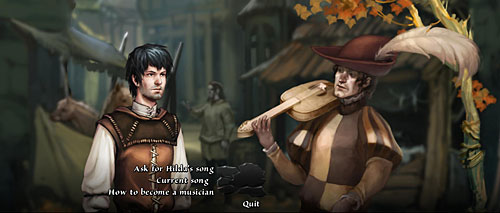 It is time to question minstrel Gleeman playing on the violin - Crows! - The Dark Eye - Chains of Satinav - Game Guide and Walkthrough