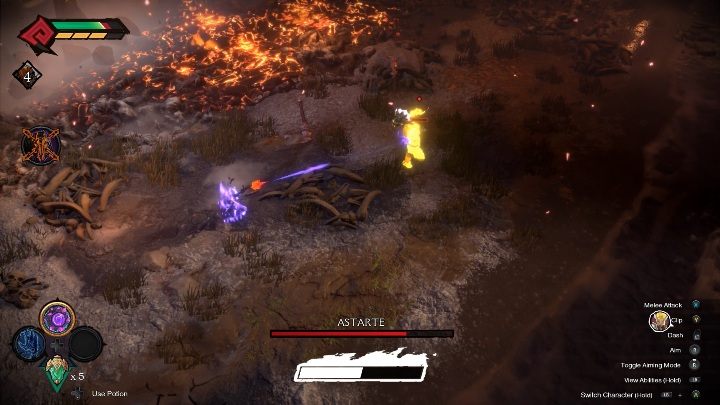 When he loses 1/4 of his health, the enemy will hide - he gets replaced by his allies - Astarte - chapter 10 | Boss in Darksiders Genesis - Bosses and mini-bosses - Darksiders Genesis Guide