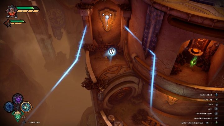 The third point is exactly on the other side of the mountain on which you will stand - How to use Aether Spark Chapter 11 in Darksiders Genesis? - Puzzles - Darksiders Genesis Guide