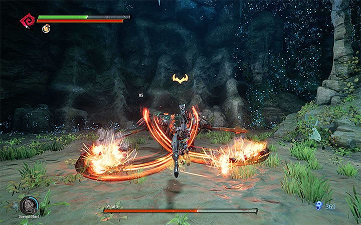 As soon as you notice that Wrath raises both weapons, you can be sure that in a moment he will perform a cross attack with both weapons - Wrath Boss | Darksiders 3 Walkthrough - Walkthrough - Darksiders 3 Guide