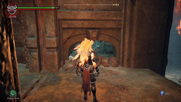 Before you go to the main room, look left - Hollows - Catacombs | Darksiders 3 Walkthrough - Walkthrough - Darksiders 3 Guide