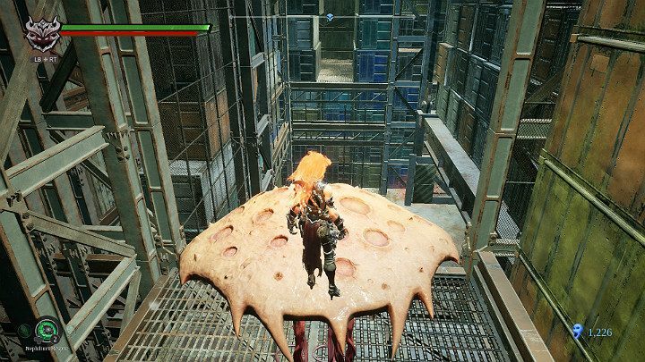 Jump on a neutral creature and hit it so that it falls down - The drowned district | Darksiders 3 Walkthrough - Walkthrough - Darksiders 3 Guide